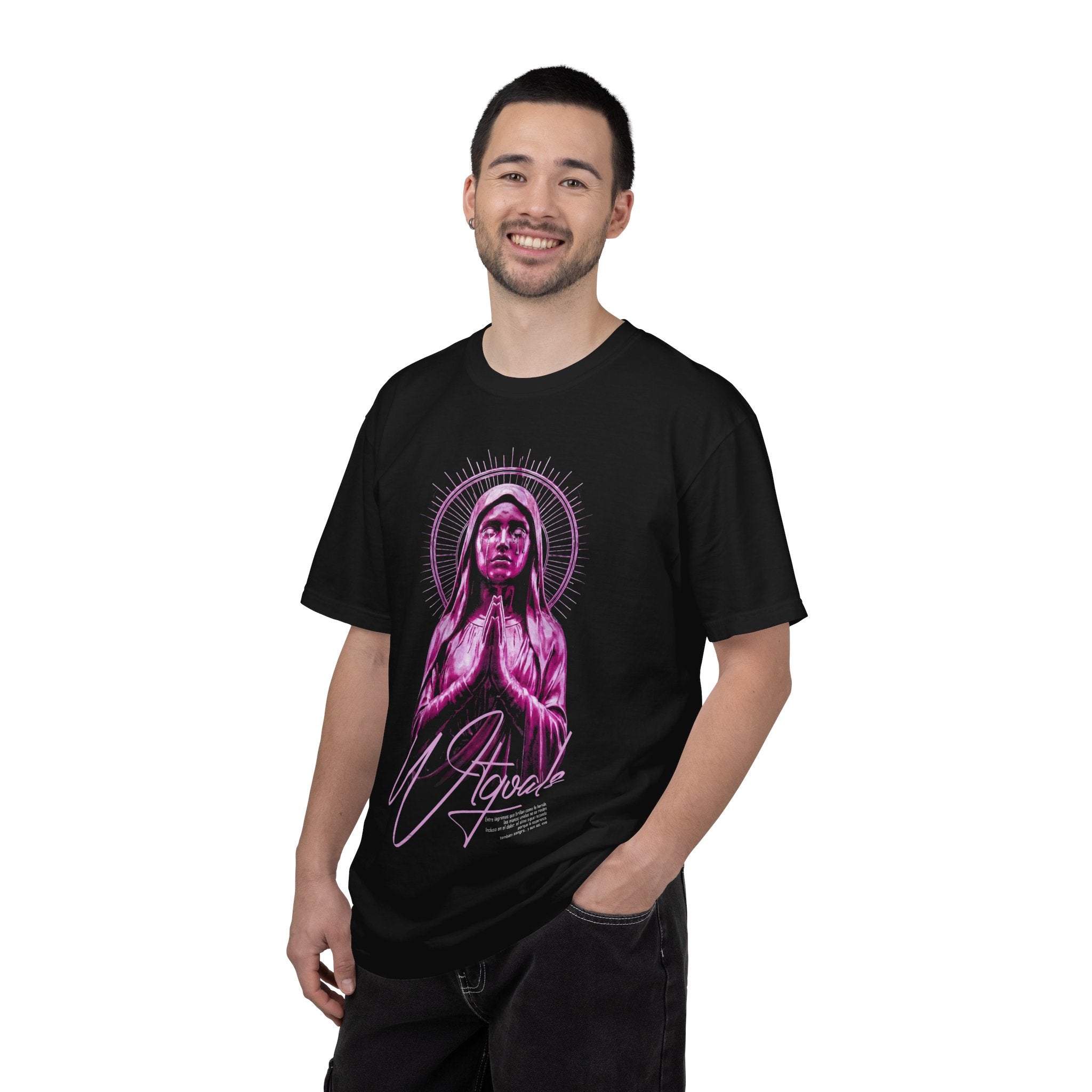 Neon Praying Madonna T-Shirt | Retro Religious Graphic Tee