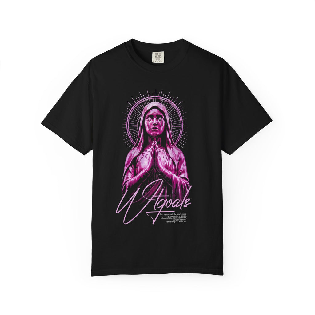 Neon Praying Madonna T-Shirt | Retro Religious Graphic Tee