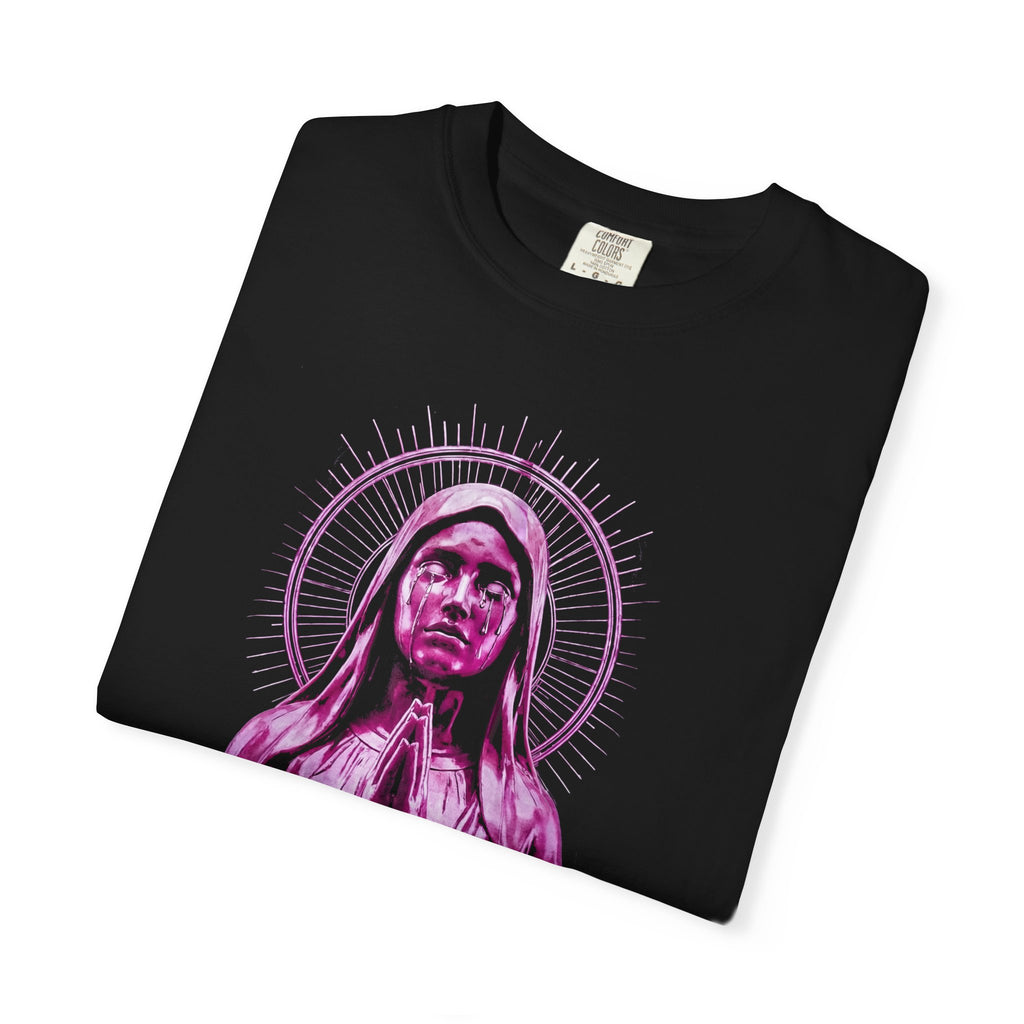 Neon Praying Madonna T-Shirt | Retro Religious Graphic Tee