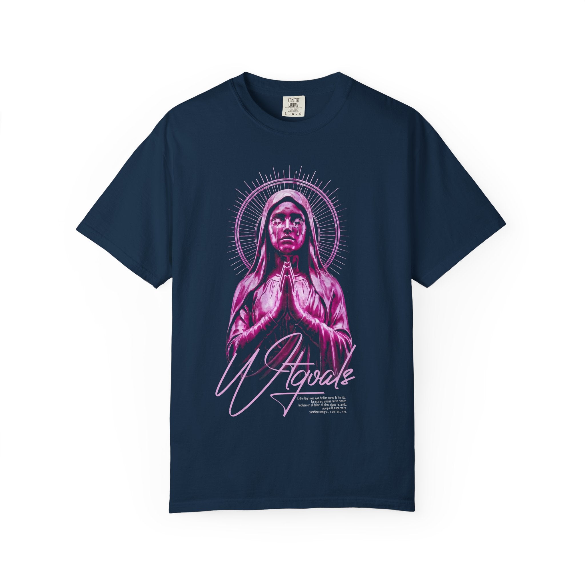 Neon Praying Madonna T-Shirt | Retro Religious Graphic Tee